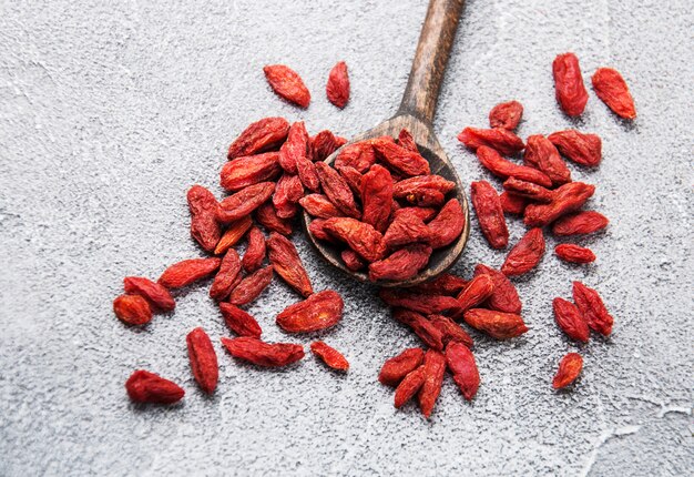 Bagas de goji vermelho seco