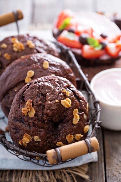 Bagels de chocolate hechos en casa