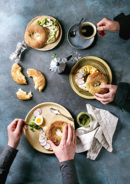 Bagels mit Frischkäse