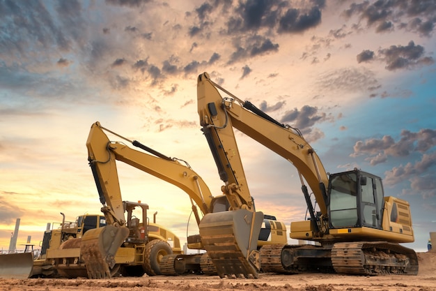 Foto bagger auf der baustelle