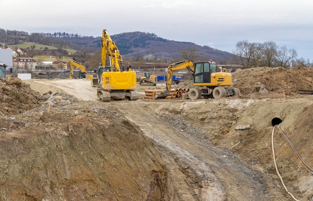 Bagger auf einer Baustelle