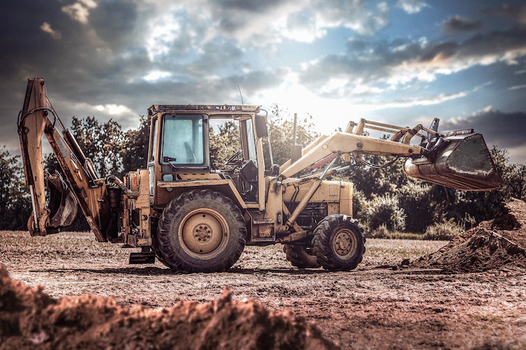 Foto bagger bei der arbeit