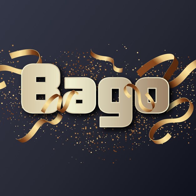 Bago Text effect Gold JPG atraente fundo cartão foto confete