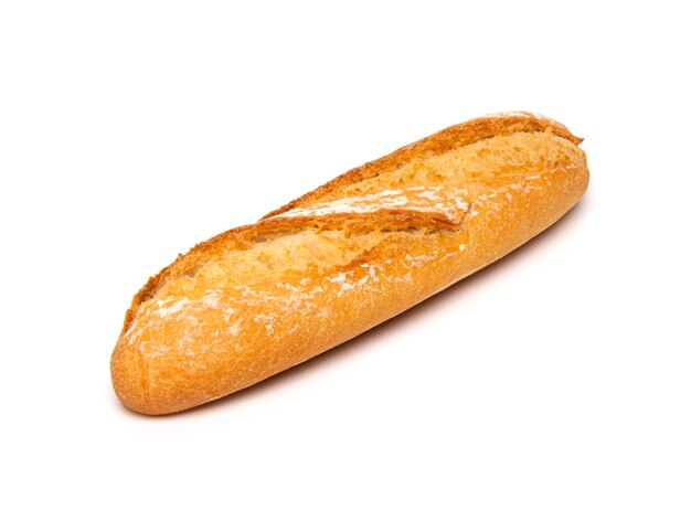 Baguette aislado sobre un fondo blanco.