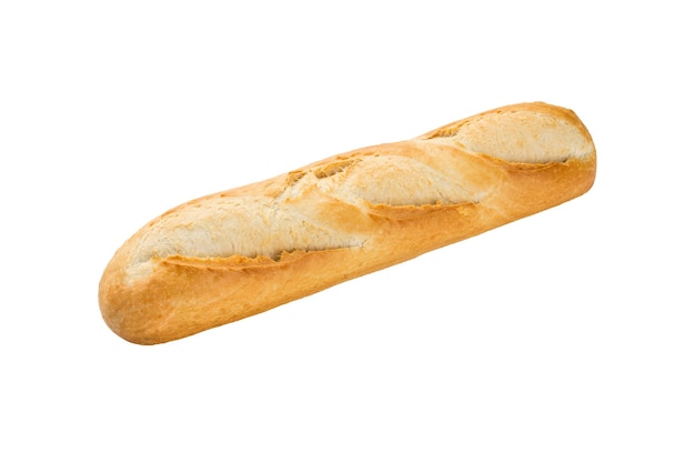 Baguette pan francés aislado en blanco