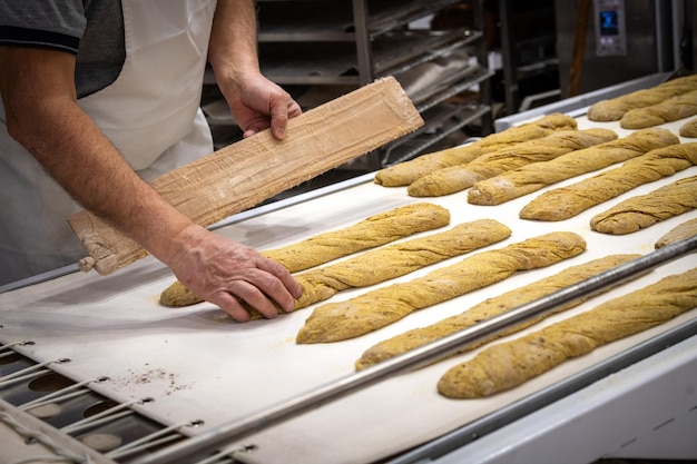 Baguette pan fresco y degustado tiempo de elaboración