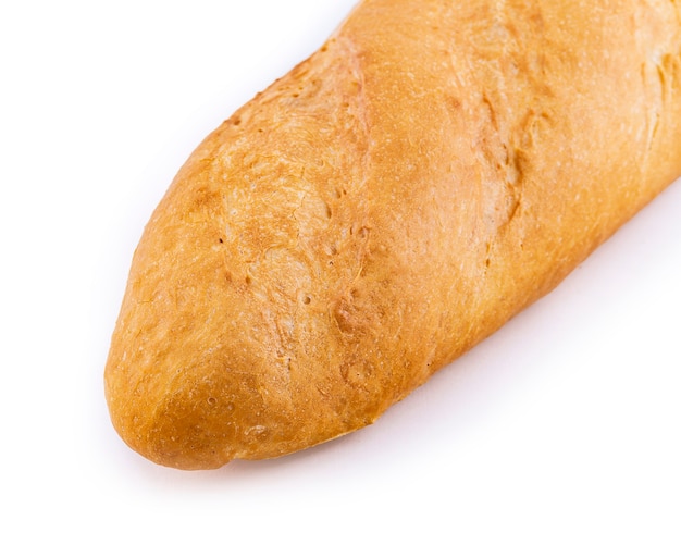 Baguette de pan italiano aislado en blanco