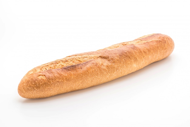 Baguettebrot auf weißem Hintergrund