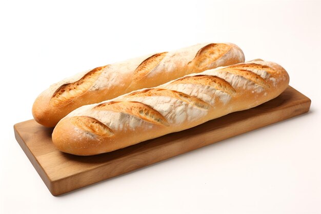 baguettes en un plato de madera