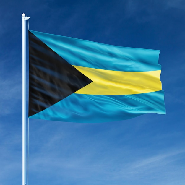 Bahamas-Flagge am Fahnenmast