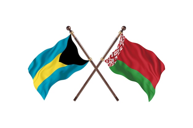 Bahamas versus Bielorrússia, plano de fundo das bandeiras de dois países