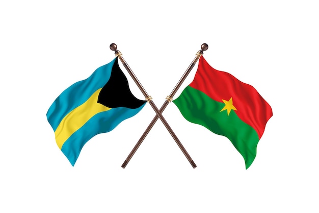 Bahamas versus Burkina Faso Fundo de bandeiras de dois países