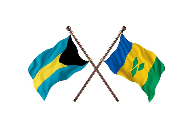 Bahamas versus San Vicente y las Granadinas dos países banderas antecedentes