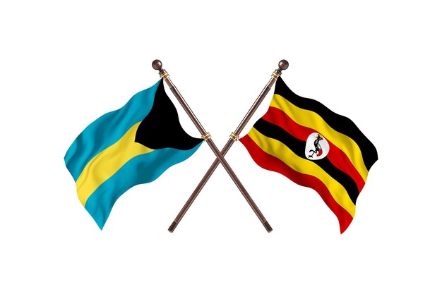 Bahamas versus Uganda dos países banderas antecedentes