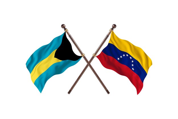 Bahamas versus Venezuela dos países banderas fondo