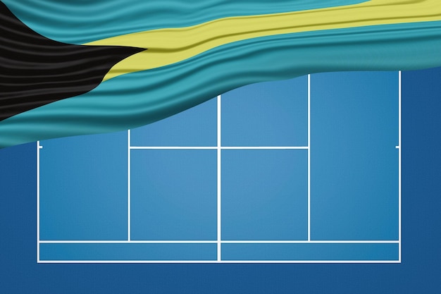 Bahamas Wavy Flag Quarto de Tênis Quarto duro