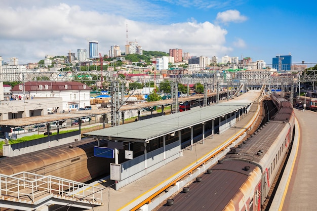 Bahnhof Wladiwostok im Zentrum der Stadt Wladiwostok, Primorsky Krai in Russland