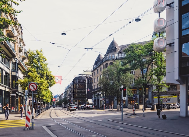 Bahnhofstrasse in Zürich Schweiz Hauptstraße der Innenstadt im Stadtzentrum