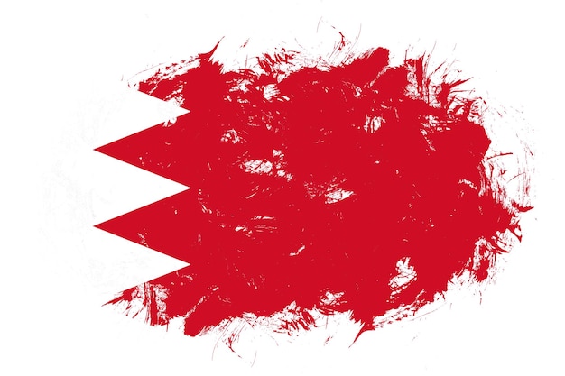 Bahrain-Flagge auf abstraktem Strichbürstenhintergrund