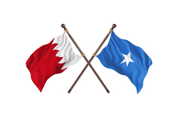 Bahrain gegen Somalia zwei Länderflaggen Hintergrund