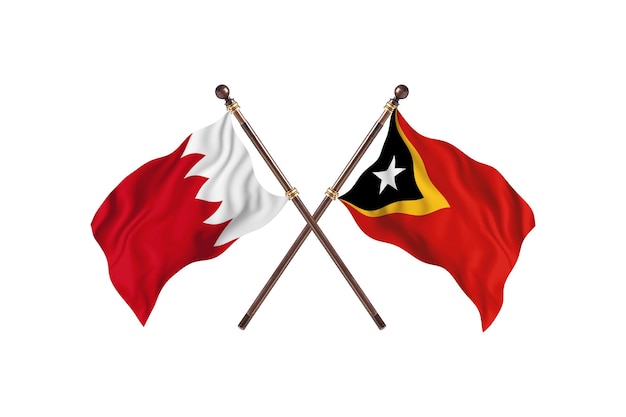 Bahrain gegen TimorLeste zwei Länderflaggen Hintergrund