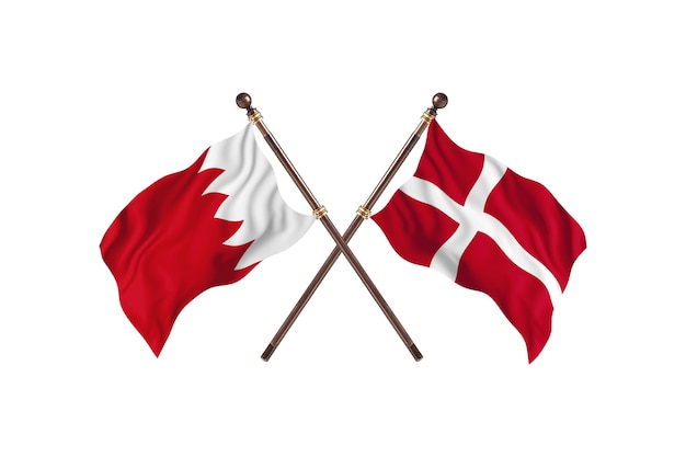 Bahrain versus dinamarca fundo de bandeiras de dois países