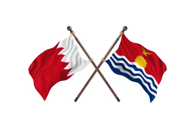 Bahrain versus Kiribati - Fundo de Bandeiras de Dois Países