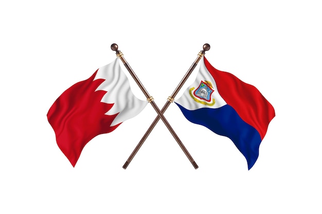 Bahrain versus Sint Maarten - Fundo de Bandeiras de Dois Países