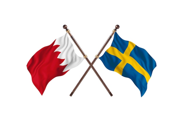 Bahrain versus Suécia Dois Países Bandeiras Background