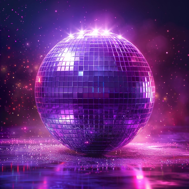 Bailando en la pista de baile con coloridos reflejos discoteca y luz