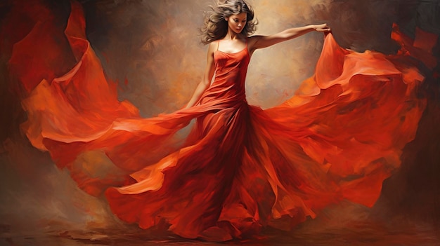 Bailarín agraciado en la pintura al óleo del arte