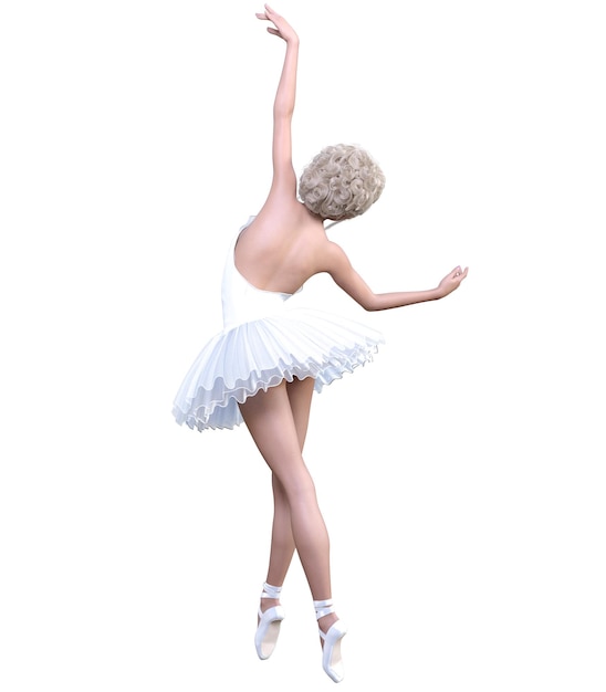 bailarina 3D em tutu branco