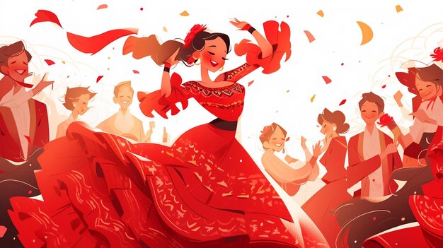 Foto bailarines bailando flamenco generados por la ia