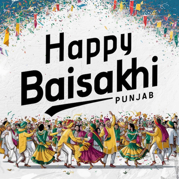 Baisakhi Feliz festival de Baisakhi Baisakhi Fondo y tipografía