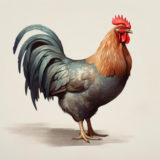 Baixe ilustrações hiperrealistas de galinhas e galos pretos para arte de jogo 2D