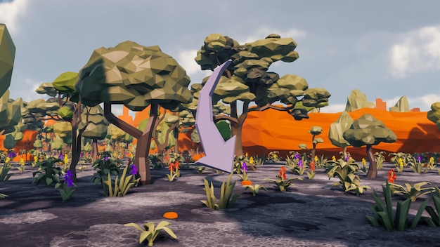 Baja poli planeta Tierra paisaje blanco fondo desarrollo sostenible Ecología concepto 3d render