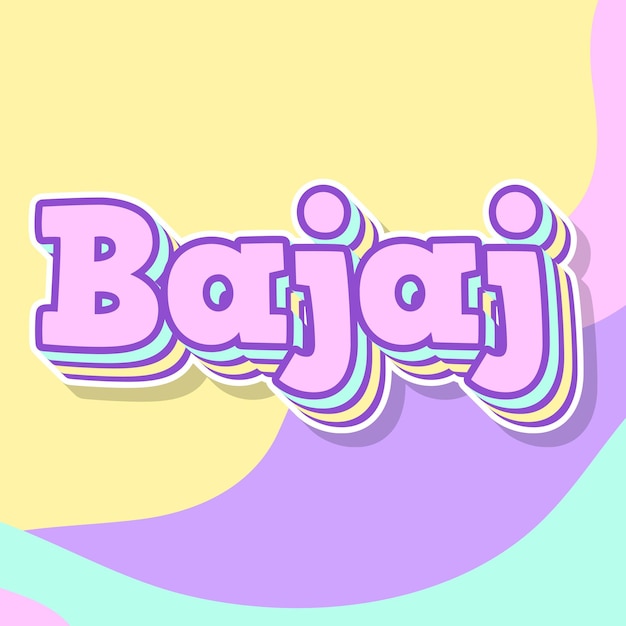 Foto bajaj tipografia design 3d texto bonito palavra foto de fundo legal jpg