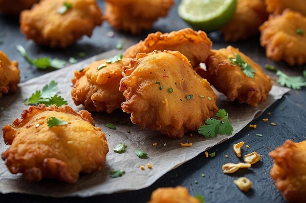 Foto bajji bhajiya pakoras crujiente