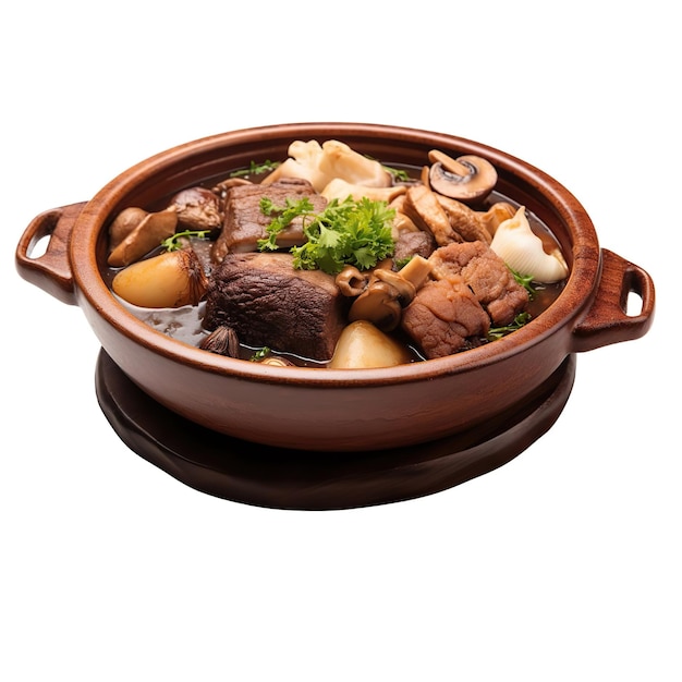 Bak kut teh em fundo branco