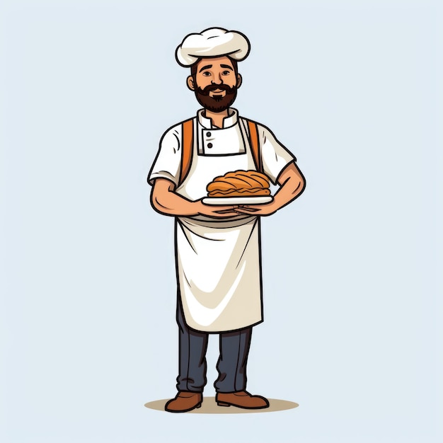 Baker personagem de desenho animado isolado