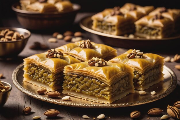 Baklava Aunque no es originalmente afgano Baklava un pastel dulce hecho de capas de pastel filo