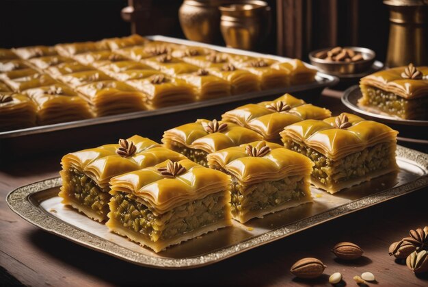 Baklava Aunque no es originalmente afgano Baklava un pastel dulce hecho de capas de pastel filo