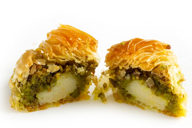 Baklava de sobremesa turca com pistache