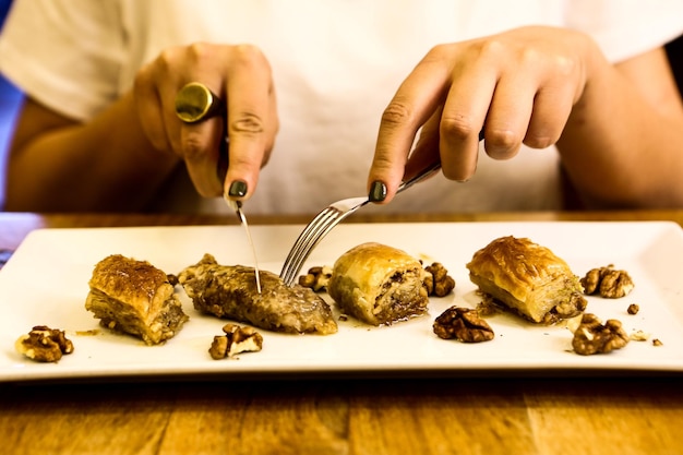 Baklava de sobremesa turca tradicional