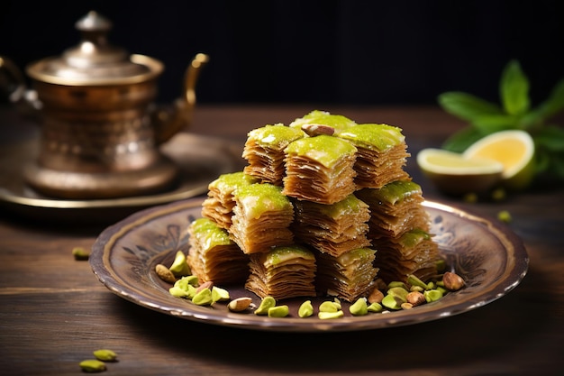 Foto baklava, ein köstliches türkisches dessert