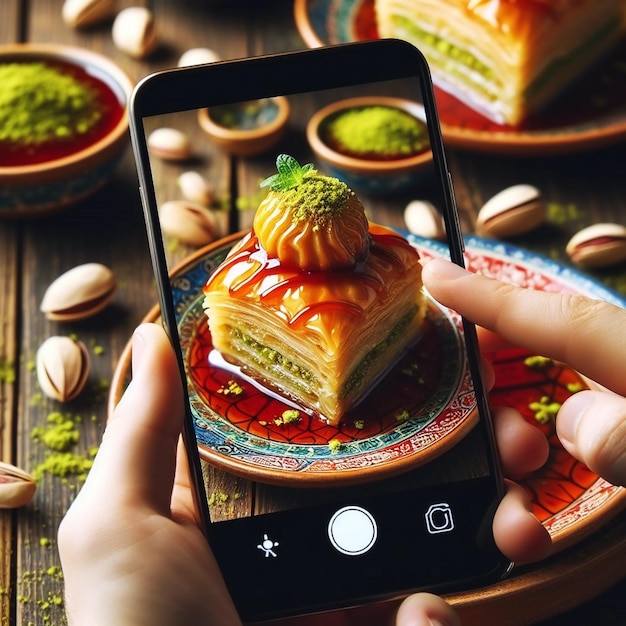 baklava em smartphone