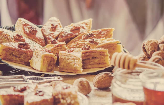 Baklava Honig und Tee