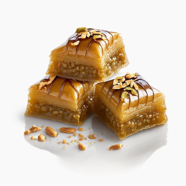 Baklava isolado no fundo branco Generative AI