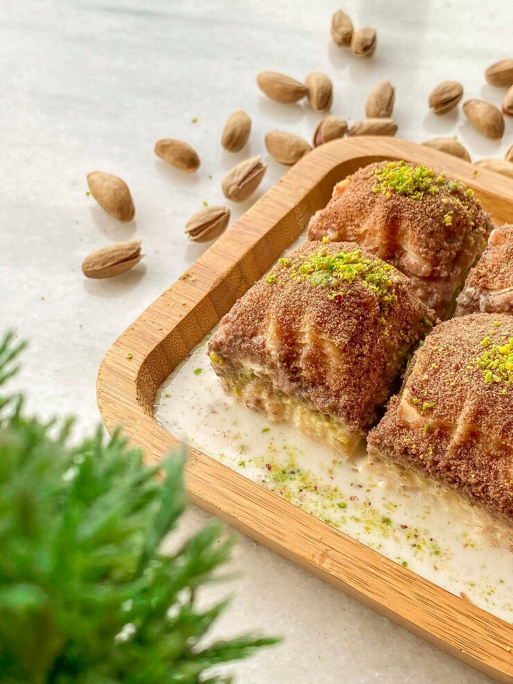 Baklava de leche de pistacho, delicia tradicional turca.