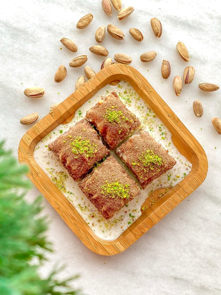 Baklava de leche de pistacho, delicia tradicional turca.
